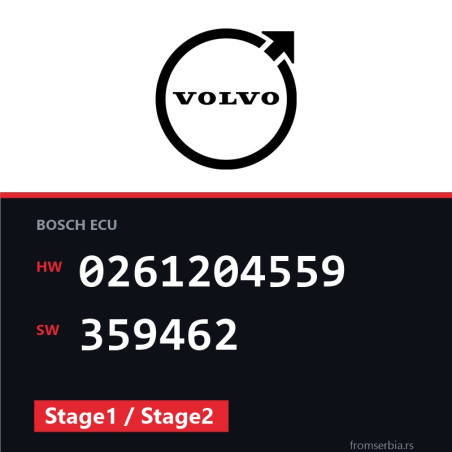 Volvo XC90T5 0261204559 359462 Stage1 / Stage2 tuning file