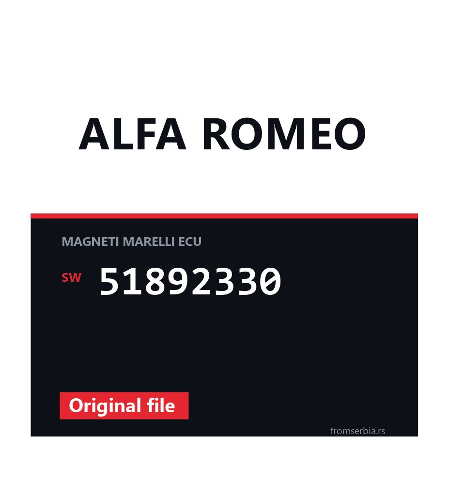 Alfa Romeo Mito 51892330 original ECU file