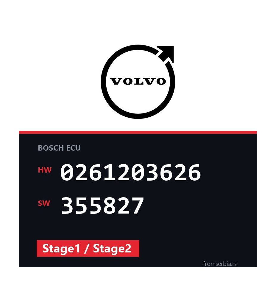 Volvo 850 0261203626 355827 Stage1 / Stage2 tuning file