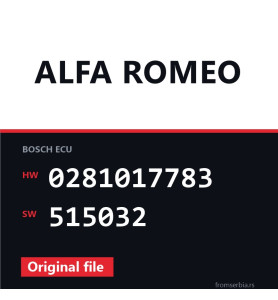 Alfa Romeo 159 0281017783 515032 original ECU file
