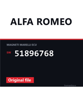 Alfa Romeo Giulietta 51896768 original ECU file