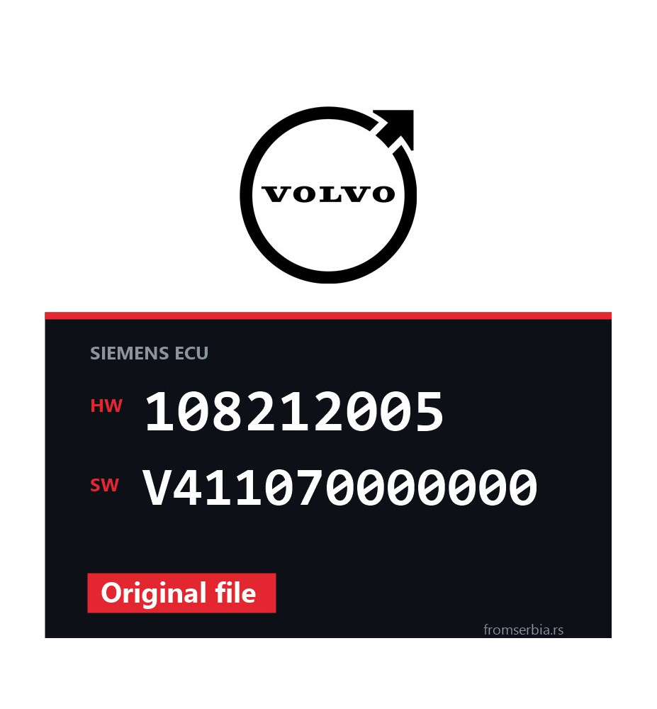 Volvo V40 108212005 V411070000000 original ECU file