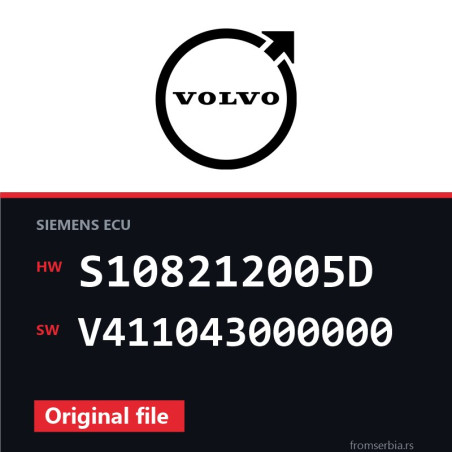 Volvo V40 S108212005D V411043000000 original ECU file
