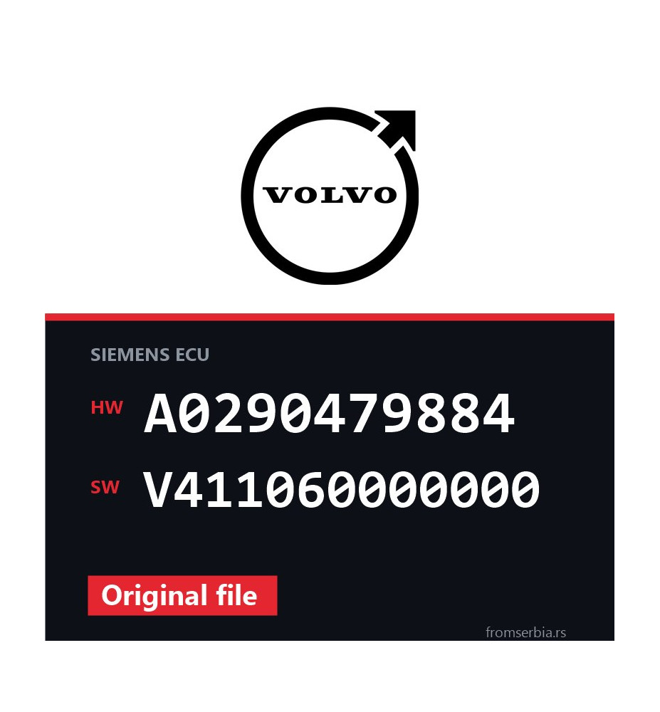 Volvo V40 A0290479884 V411060000000 original ECU file