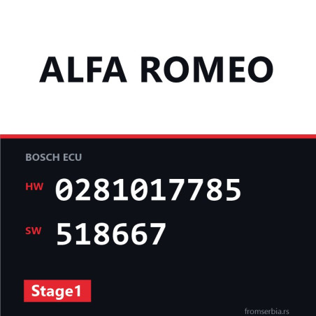 Alfa Romeo Giulietta 0281017785 518667 Stage1 tuning file