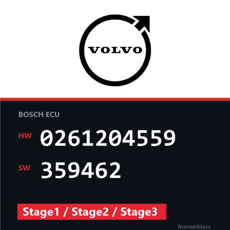 Volvo V70 0261204559 359462 Stage1 / Stage2 / Stage3 tuning file