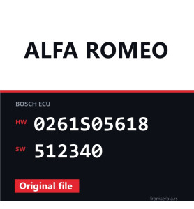Alfa Romeo Giulietta 0261S05618 512340 original ECU file