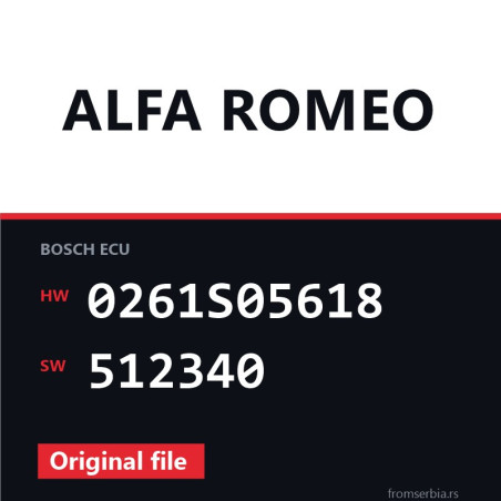 Alfa Romeo Giulietta 0261S05618 512340 original ECU file