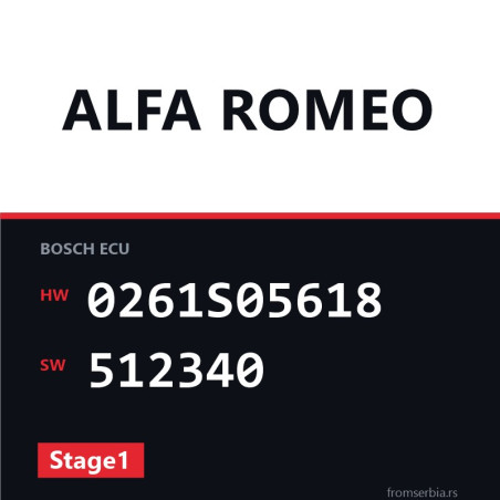 Alfa Romeo Giulietta 0261S05618 512340 Stage1 tuning file