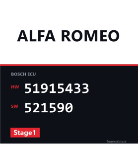 Alfa Romeo Giulietta 51915433 521590 Stage1 tuning file