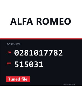 Alfa Romeo 2.0 0281017782 515031 Tuned file tuning file