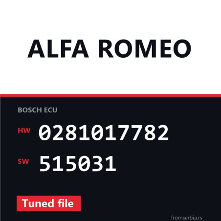 Alfa Romeo 2.0 0281017782 515031 Tuned file tuning file