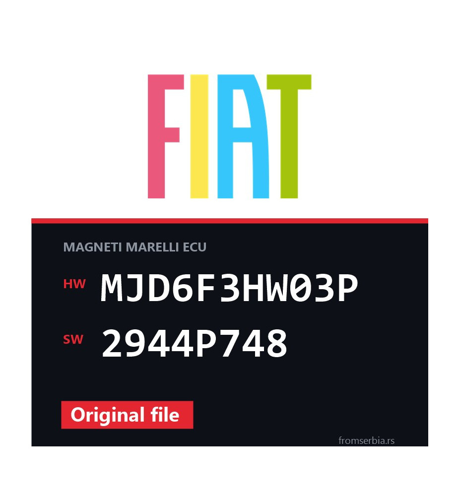 Fiat Grande MJD6F3HW03P 2944P748 original ECU file