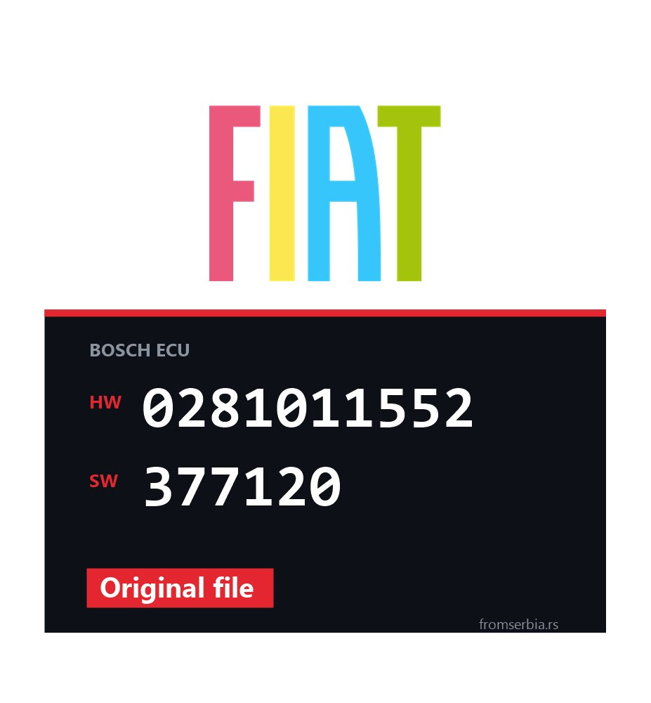 Fiat Stilo 0281011552 377120 original ECU file