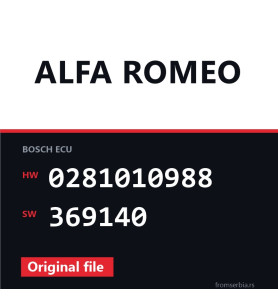 Alfa Romeo 156 0281010988 369140 original ECU file