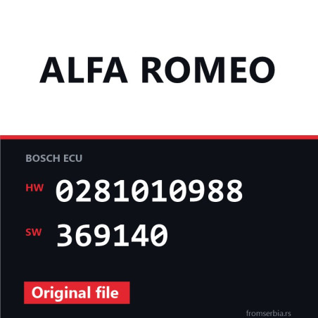 Alfa Romeo 156 0281010988 369140 original ECU file