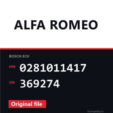 Alfa Romeo 166 0281011417 369274 original ECU file