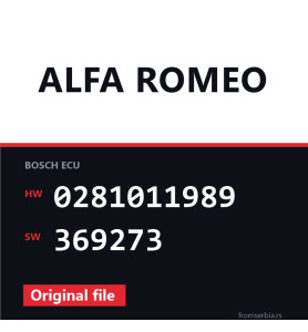 Alfa Romeo 166 0281011989 369273 original ECU file