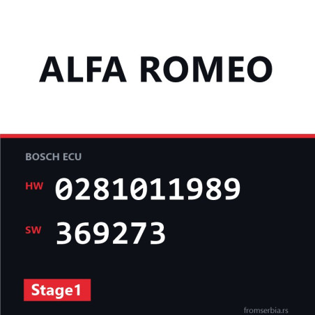 Alfa Romeo 166 0281011989 369273 Stage1 tuning file