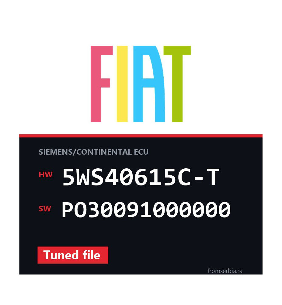 Fiat 5WS40615C-T PO30091000000 Tuned file tuning file