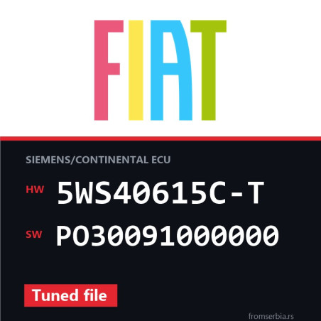 Fiat 5WS40615C-T PO30091000000 Tuned file tuning file