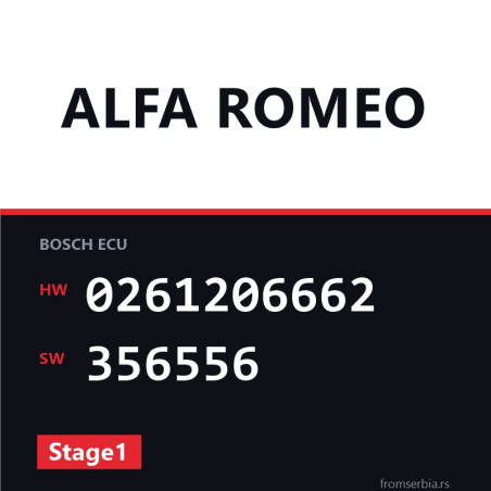 Alfa Romeo 166 0261206662 356556 Stage1 tuning file