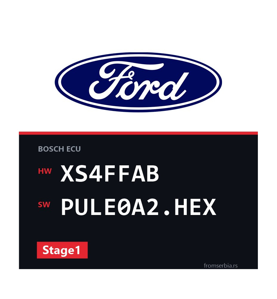 Ford Focus XS4FFAB PULE0A2.HEX Stage1 tuning file