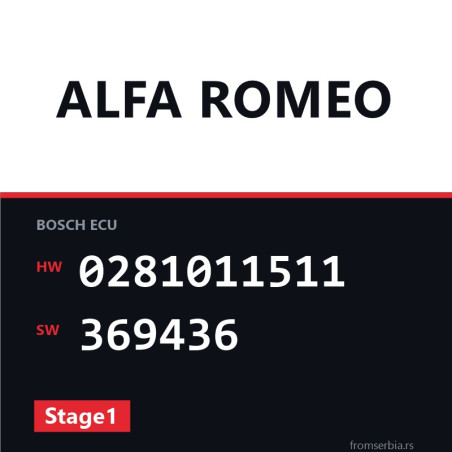 Alfa Romeo GT 0281011511 369436 Stage1 tuning file