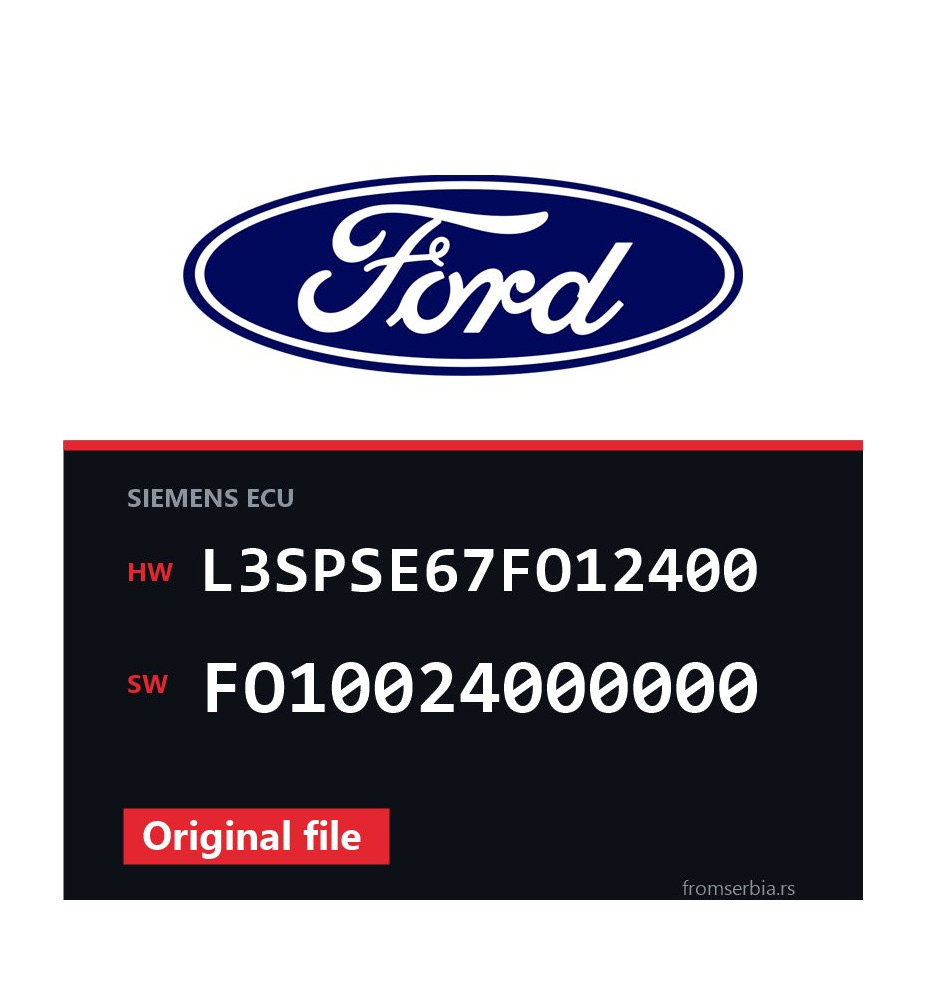 Ford Focus L3SPSE67FO12400 FO10024000000 original ECU file
