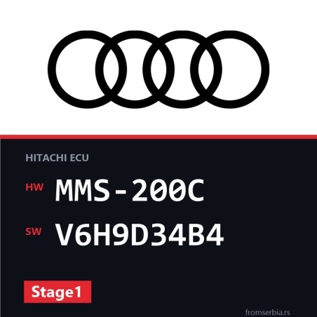 Audi 80 MMS-200C V6H9D34B4 Stage1 tuning file