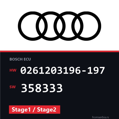 Audi 80 0261203196-197 358333 Stage1 / Stage2 tuning file