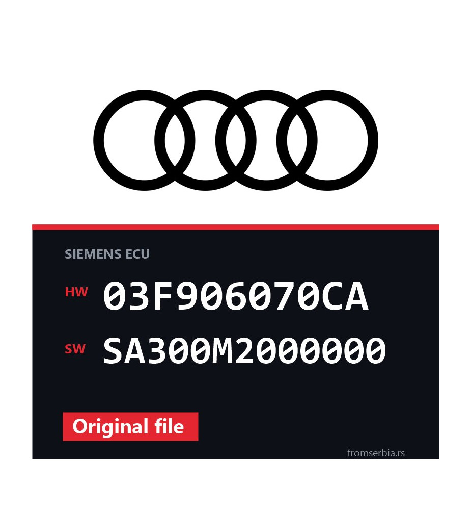 Audi A1 03F906070CA SA300M2000000 original ECU file