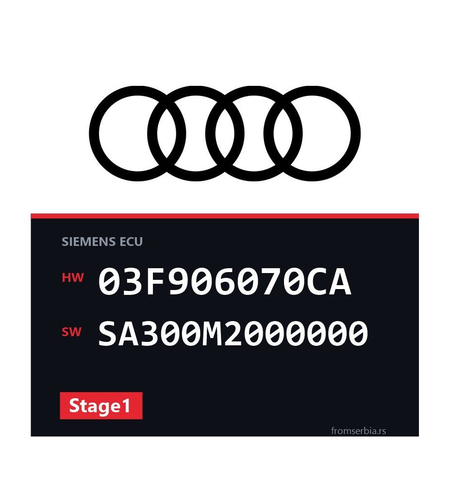 Audi A1 03F906070CA SA300M2000000 Stage1 tuning file