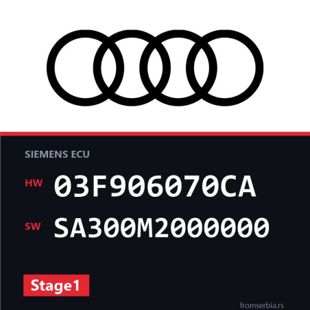 Audi A1 03F906070CA SA300M2000000 Stage1 tuning file