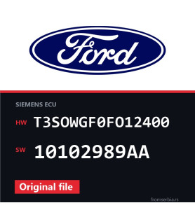 Ford Focus T3SOWGF0FO12400 10102989AA original ECU file