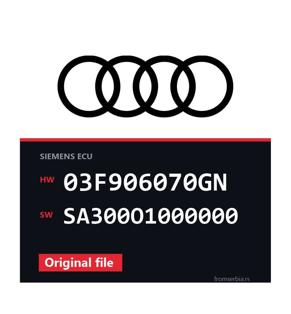 Audi A1 03F906070GN SA300O1000000 original ECU file