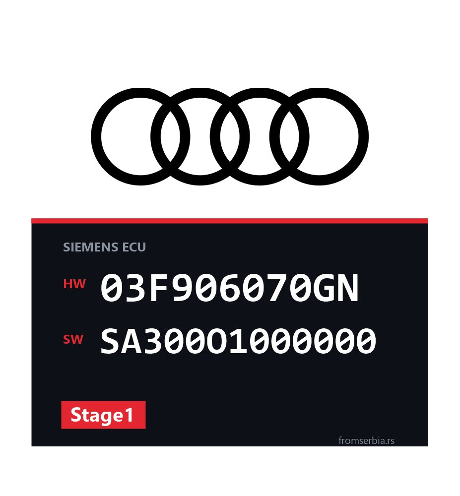 Audi A1 03F906070GN SA300O1000000 Stage1 tuning file