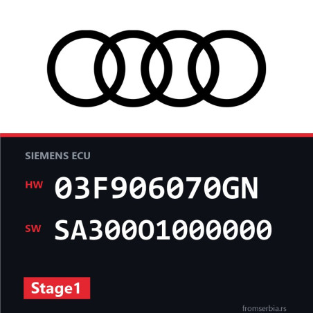 Audi A1 03F906070GN SA300O1000000 Stage1 tuning file