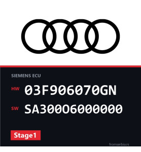 Audi A1 03F906070GN SA300O6000000 Stage1 tuning file
