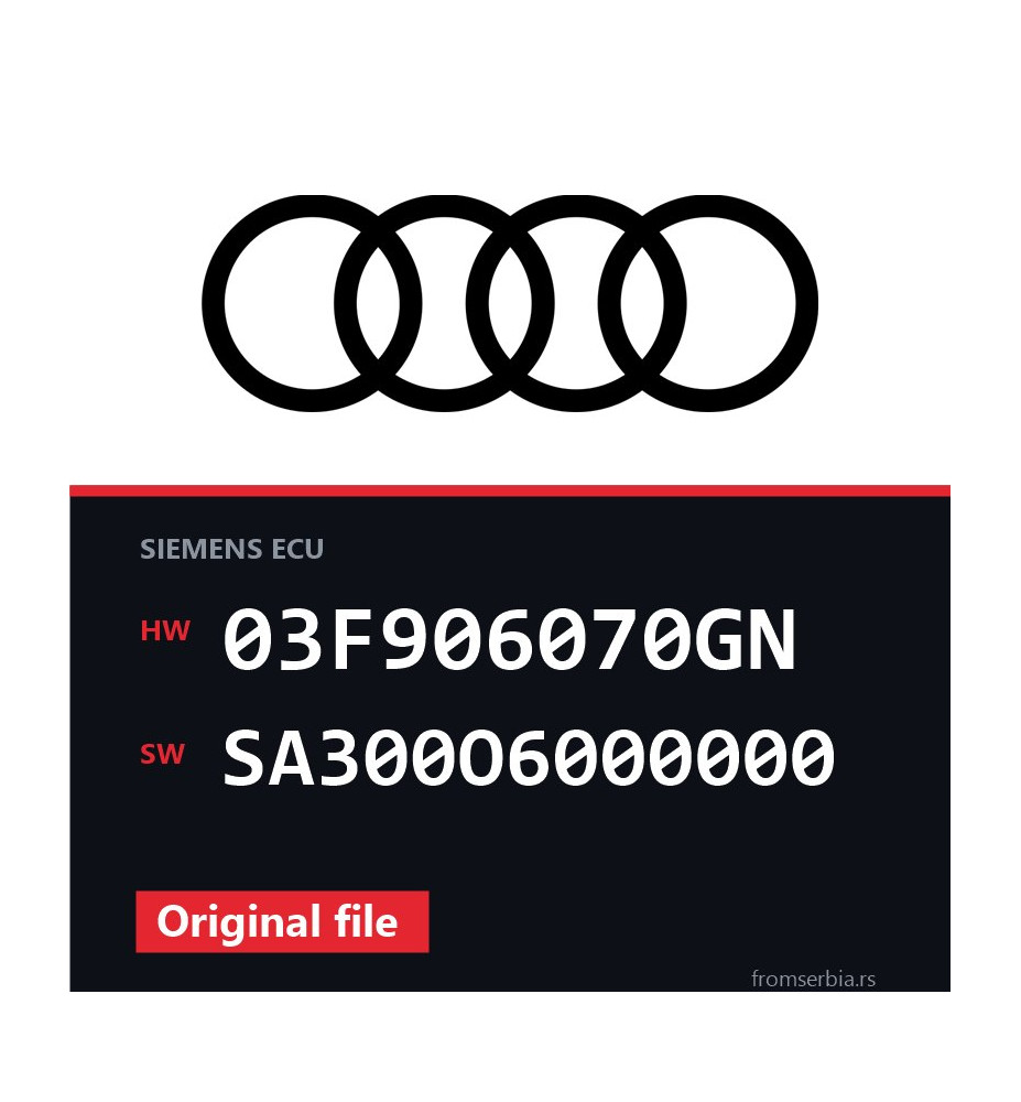 Audi A1 03F906070GN SA300O6000000 original ECU file