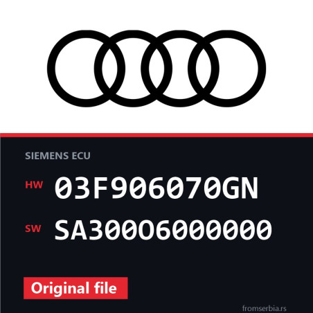 Audi A1 03F906070GN SA300O6000000 original ECU file