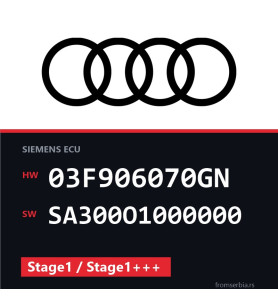 Audi A1 03F906070GN SA300O1000000 Stage1 / Stage1+++ tuning file