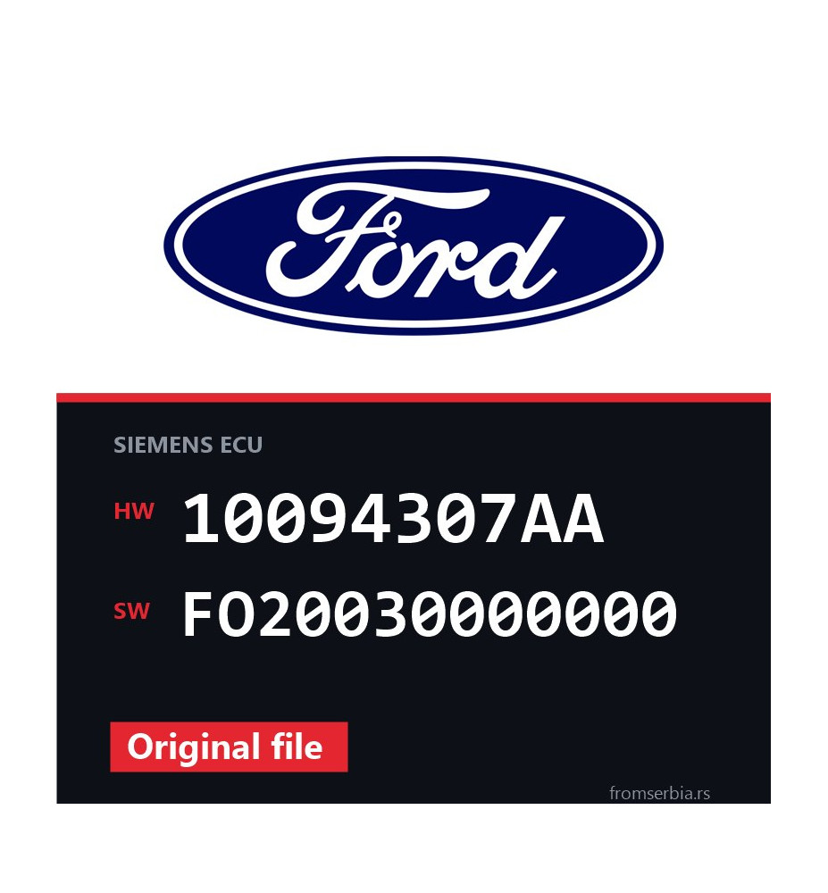Ford Focus 10094307AA FO20030000000 original ECU file