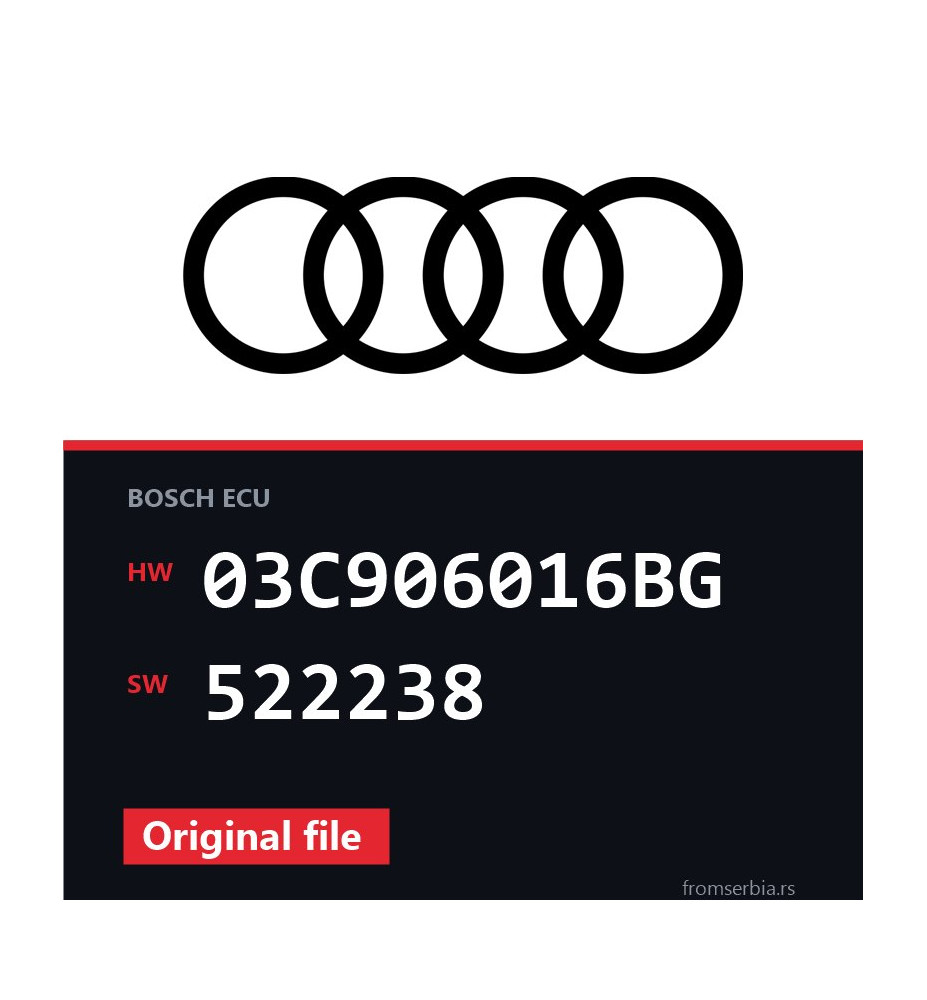 Audi A1 03C906016BG 522238 original ECU file