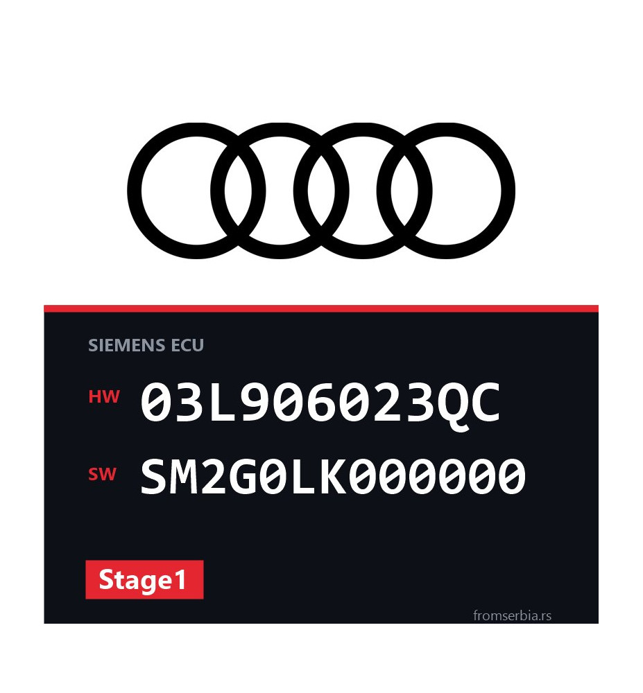 Audi A1 03L906023QC SM2G0LK000000 Stage1 tuning file