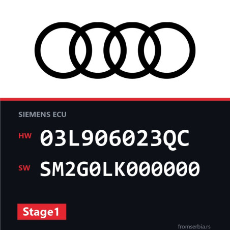 Audi A1 03L906023QC SM2G0LK000000 Stage1 tuning file