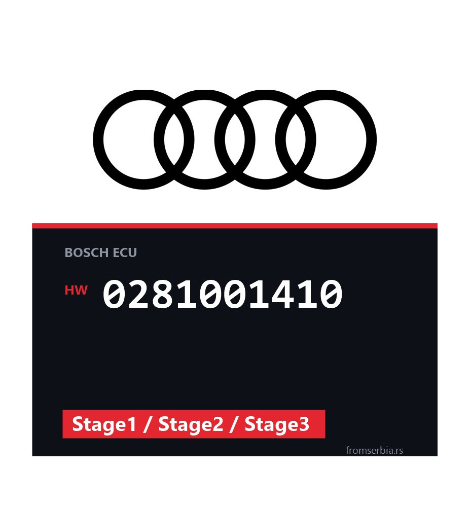 Audi A3 0281001410 Stage1 / Stage2 / Stage3 tuning file
