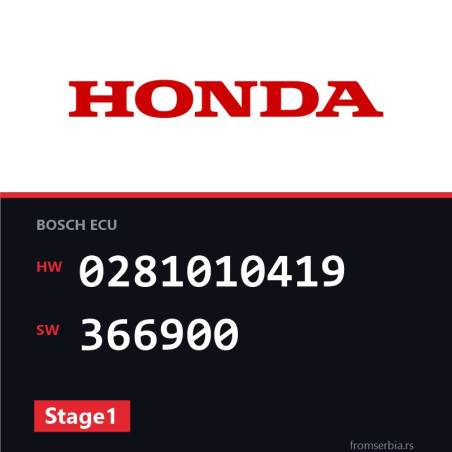 Honda Civic 0281010419 366900 Stage1 tuning file