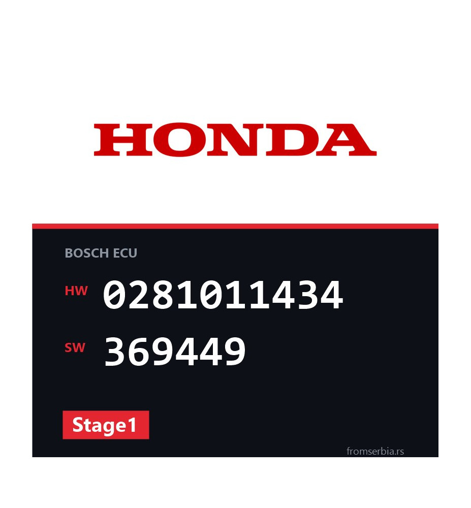 Honda Civic 0281011434 369449 Stage1 tuning file