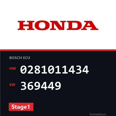 Honda Civic 0281011434 369449 Stage1 tuning file